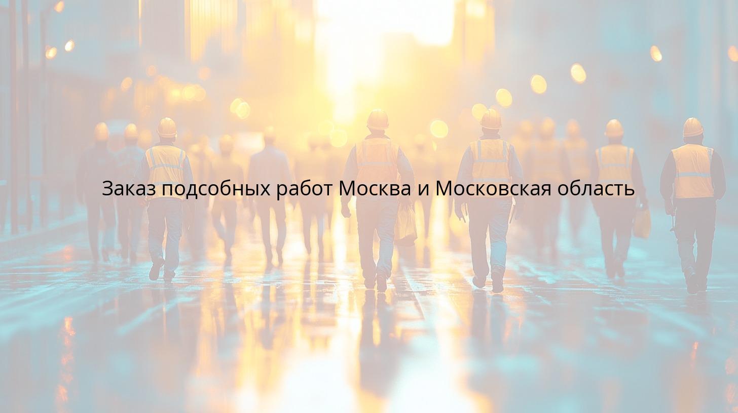 Заказ подсобных работ Москва и Московская область